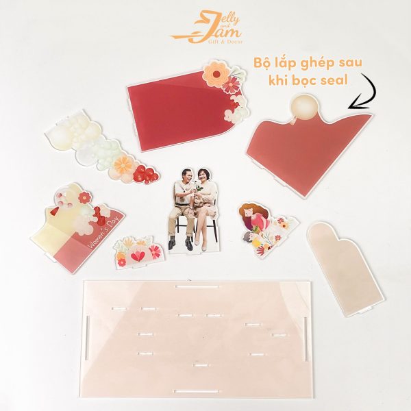 Mô hình lắp ghép quà tặng phụ nữ 8/3, 20/10 size 24cm - Ảnh 3