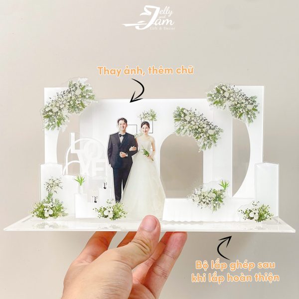 Mô hình lắp ghép quà tặng đám cưới size 24cm - Ảnh 4