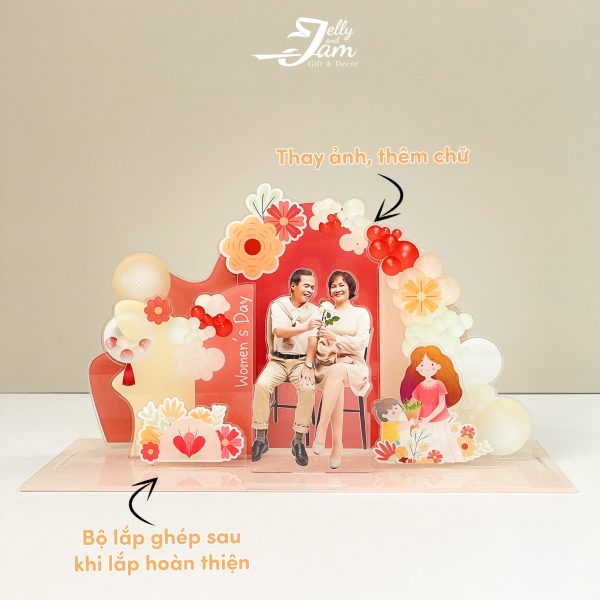 Mô hình lắp ghép quà tặng phụ nữ 8/3, 20/10 size 24cm - Ảnh 4