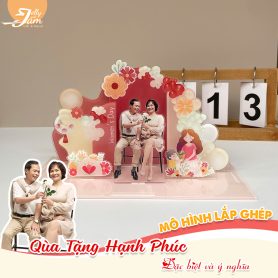 Mô hình lắp ghép quà tặng phụ nữ 8/3, 20/10 size 24cm