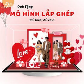 Mô hình lắp ghép quà tặng valentine 14/2 size 24cm