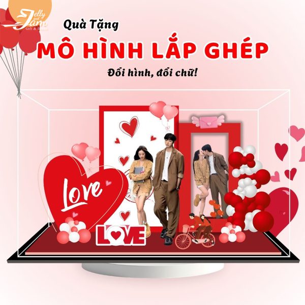 Mô hình lắp ghép quà tặng valentine 14/2 size 24cm