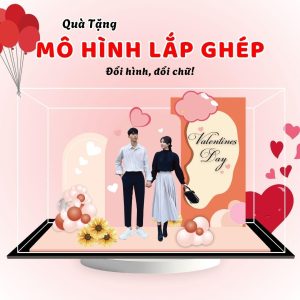 Mô hình lắp ghép chủ đề Valentine size 24cm - Mẫu Y02 - Jelly and Jam