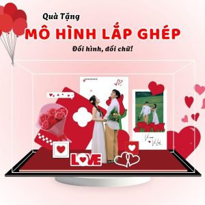 Mô hình lắp ghép chủ đề Valentine size 24cm - Mẫu Y04 - Jelly and Jam