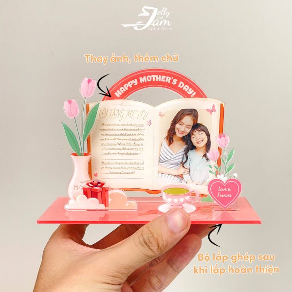 Mô hình lắp ghép quà tặng mẹ cha size mini 14cm