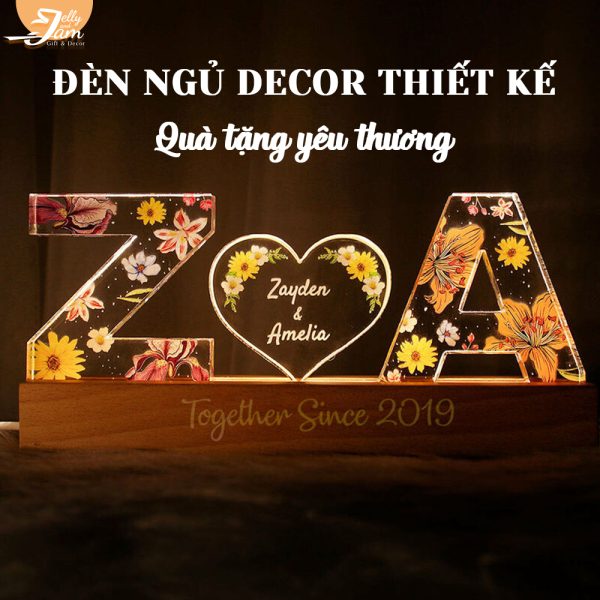 Đèn in hình và chữ kết hợp theo yêu cầu