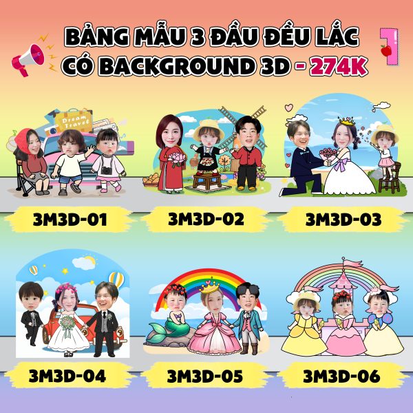 Lắc đầu loại 3 đầu 3D - Ảnh 5