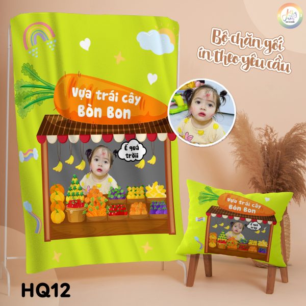 Chăn in theo yêu cầu mẫu hoa quả, trái cây (Có loại mỏng và dày)