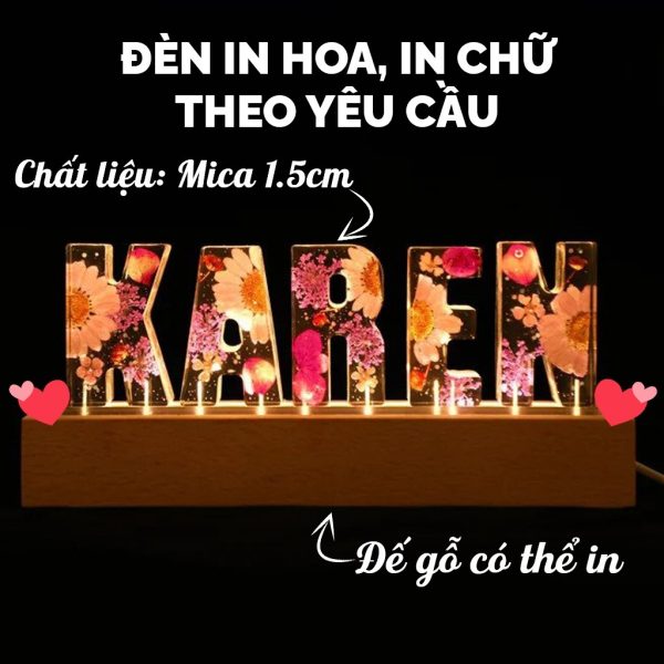 Đèn chữ in hoa theo yêu cầu